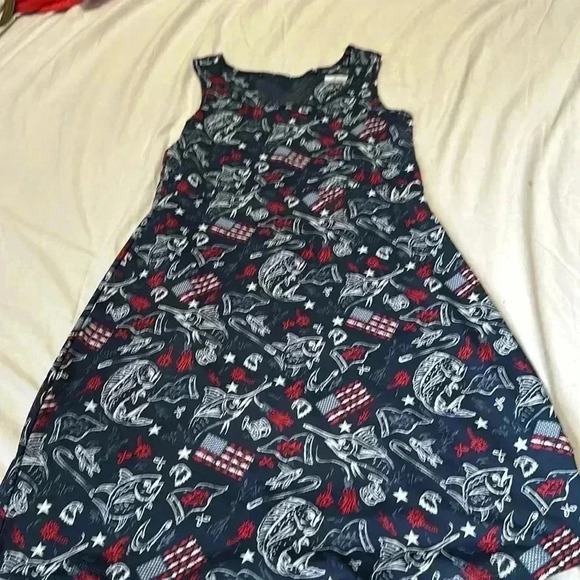 COLUMBIA Women's Size S PFG Freezer 3 III 4th of July America Merica Tank Dress - Picture 2 of 6